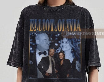 Elliot Stabler And Olivia Benson Homage Shirt, Law Order SVU Movie Couple Shirt, Elliot and Olivia Lover 90s Movie Fan Graphic Tee