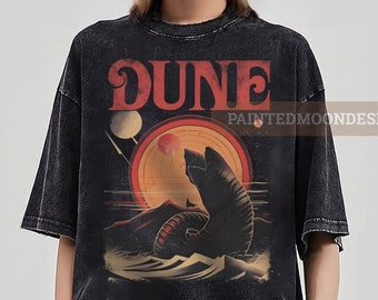 Retro Dune Sandworm and Muad'dib Shirt, Limited Dune Comfort Colors Tee