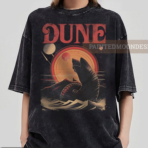 Retro Dune Sandworm and Muad'dib Shirt, Limited Dune Comfort Colors Tee