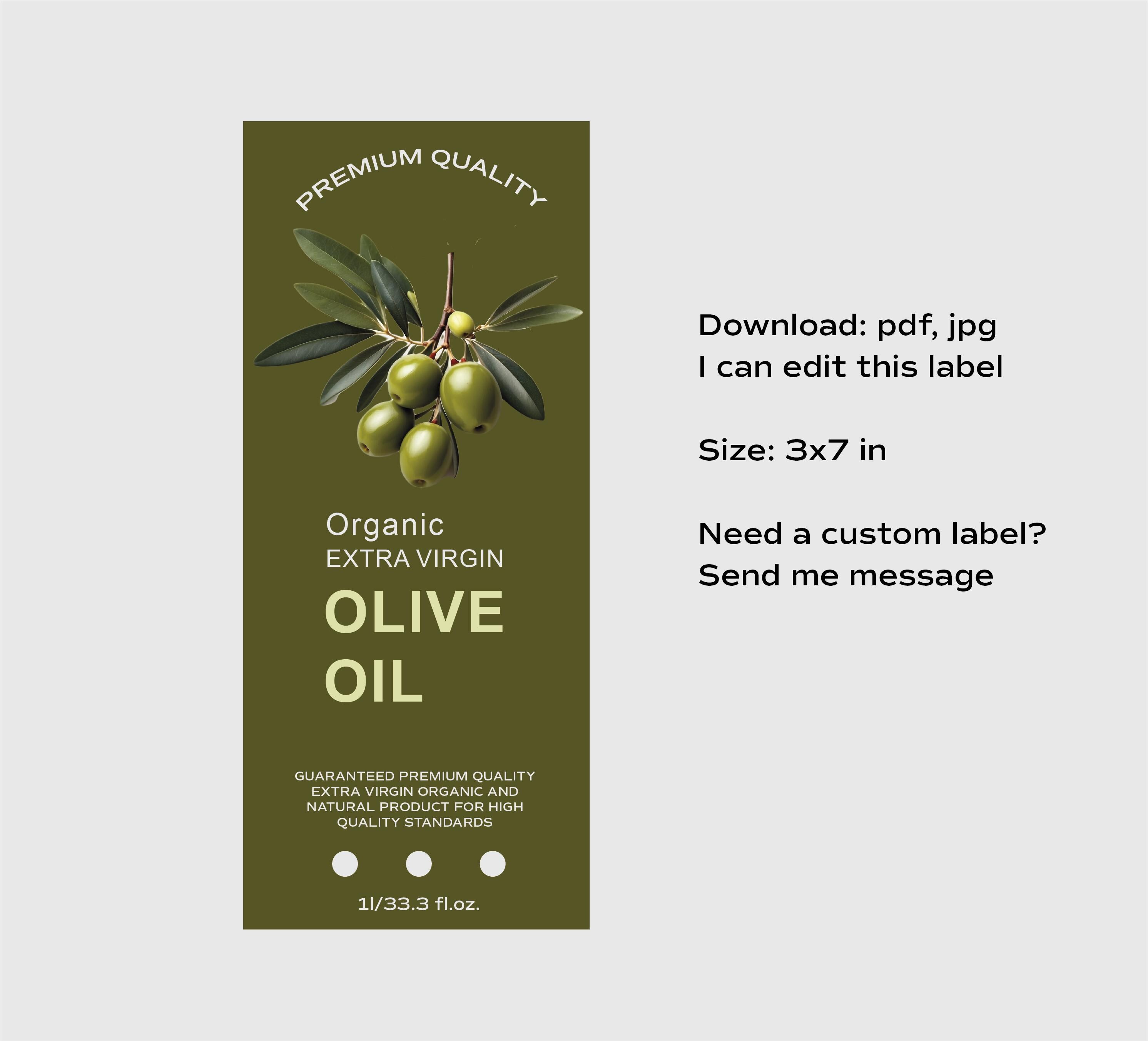 Olive Oil Label Custom Text Kitchen Gift PDF Etsy Il Gag0 
