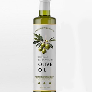 Personalized Olive Oil Bottle Label – Custom Oil Label with Your Text for Gifts & Kitchen Use