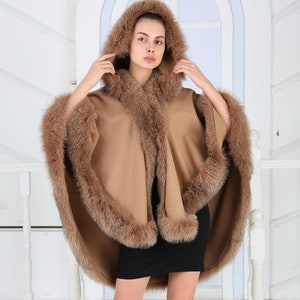 Women&#39;s Jacket, Cashmere Poncho, Fox Cashmere Poncho, Hooded Poncho, Hooded Cashmere Poncho, Shawl, Cashmere Shawl, Fox Cape, Cashmere Cape