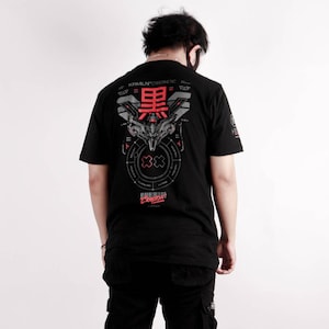 T-shirt KRMLN Cybernetic Series - Crimson - Cybertech, Techwear Cyberpunk, Cyber Street, Streetwear