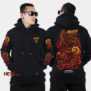 Sweat à capuche entièrement brodé Black Cybertech - Veste à capuche Techwear, Sweat à capuche Cyberpunk, Ciber Street, Streetwear