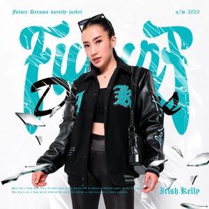 Embroidered Varsity Bomber Jacket: Polar Fleece & Faux Leather