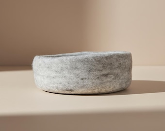 Loft | Fair Trade Decorative Wool Nesting Bowls- Medium Marbled Beige