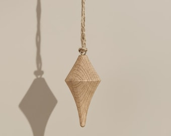 Handmade Timber Ornament – Oak Icicle | Natural Christmas Tree Decor | Australian Artisan Gift