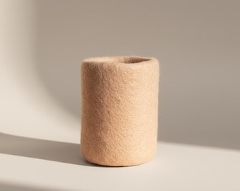 Loft Wool Storage Basket in Dusk Pink | Fair Trade Decorative Storage or Bud Vase