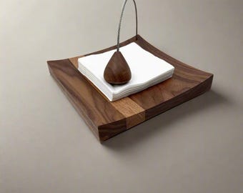 Made to Order | Kirkham Wooden Napkin Holder – Handmade Solid Walnut & Oak Tabletop Organiser