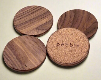 Handcrafted Wood Coasters | Walnut | Set of 4 | Kitchen & Dining | Barware | Minimalist