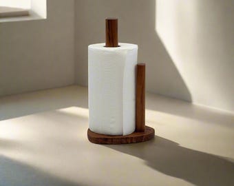 Handcrafted Paper Towel Stand | Walnut | Kitchen & Dining | Minimalist