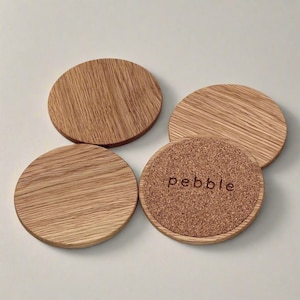 Handcrafted Wood Coasters | American Oak | Set of 4 | Kitchen & Dining | Barware | Minimalist