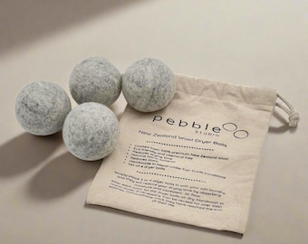 Handmade Wool Dryer Balls: New Zealand Wool, Eco-Friendly, Set of 4