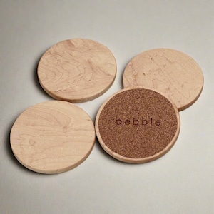 Handcrafted Wood Coasters | Rock Maple | Set of 4 | Kitchen & Dining | Barware | Minimalist