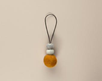 Zuri Saffron Yellow Wool Hanging Diffuser | Fair Trade Car Aroma