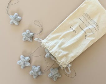 Handmade Felt Stars | 100% New Zealand Wool | Set of 6 | Christmas | Fair Trade | Eco-Friendly