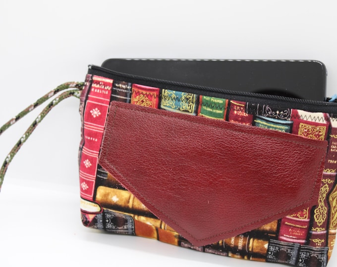 Wrist Purse (larger size) in Books Print