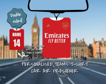Personalised Car Air Freshener  - Football or any sports - Any name or number -  Car Gift