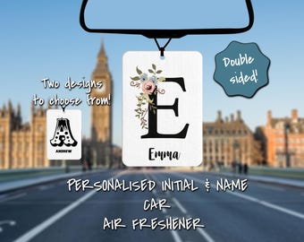 Car Air Freshener • Personalised Car Air Freshener • Initial • Name • His • Her • Car Gift •