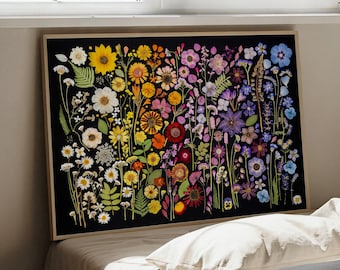 Fine Art Print Floral Picture – Pressed Floral Art Print – Hahnemühle Paper – Botanical Wall Art – High-Quality Art Print – Gift Idea
