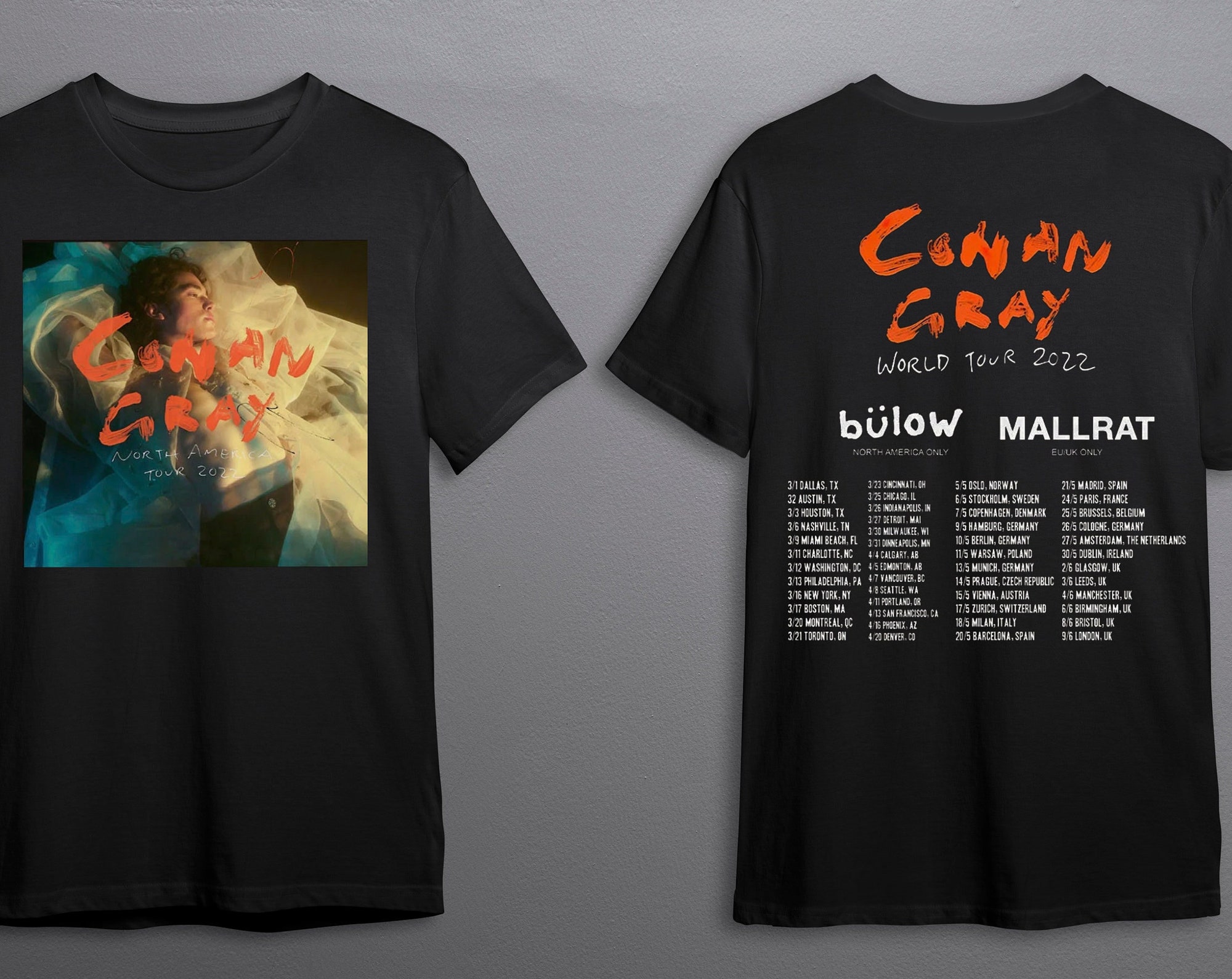 Discover Conan Gray World Tour 2022 Shirt, Conan Gray North America Tour 2022 Shirt, Conan Gray Shirt, Gift For Fan, World Tour Merch, Conan Merch