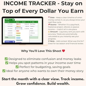Simple Budget Spreadsheet: Finance Planner for Google Sheets & Excel (Instant Download)