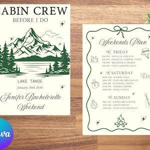 Camp Bachelorette Einladung und Wochenend-Reiseplan, Camp Bach Einladung und Reiseplan, Bach Glamping, Camp Bachelorette