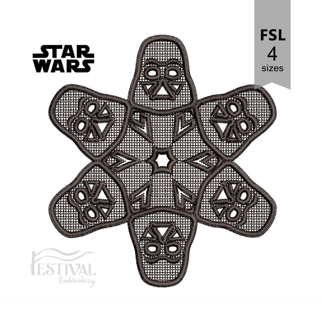 Darth Vader - FSL Snowflake Machine Embroidery Design. Star Wars Heroes ...