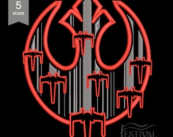 Bordado de la Alianza Rebelde - Diseño del logotipo de la flota de Star Wars. Descarga instantánea - 5 tamaños