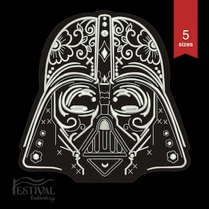 DARTH VADER calavera stile Machine Embroidery Design. Instant download - 6 Sizes