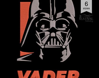 Darth Vader Machine Embroidery Design – Star Wars Inspired Embroidery Art. Natychmiastowe pobranie – 6 rozmiarów