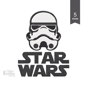 STORM TROOPER digital embroidery design. Storm trooper helmet Star Wars embroidery. 5 sizes