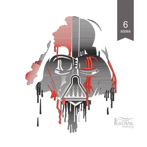 DARTH VADER watercolor stile Machine Embroidery Design. Instant download - 6 Sizes