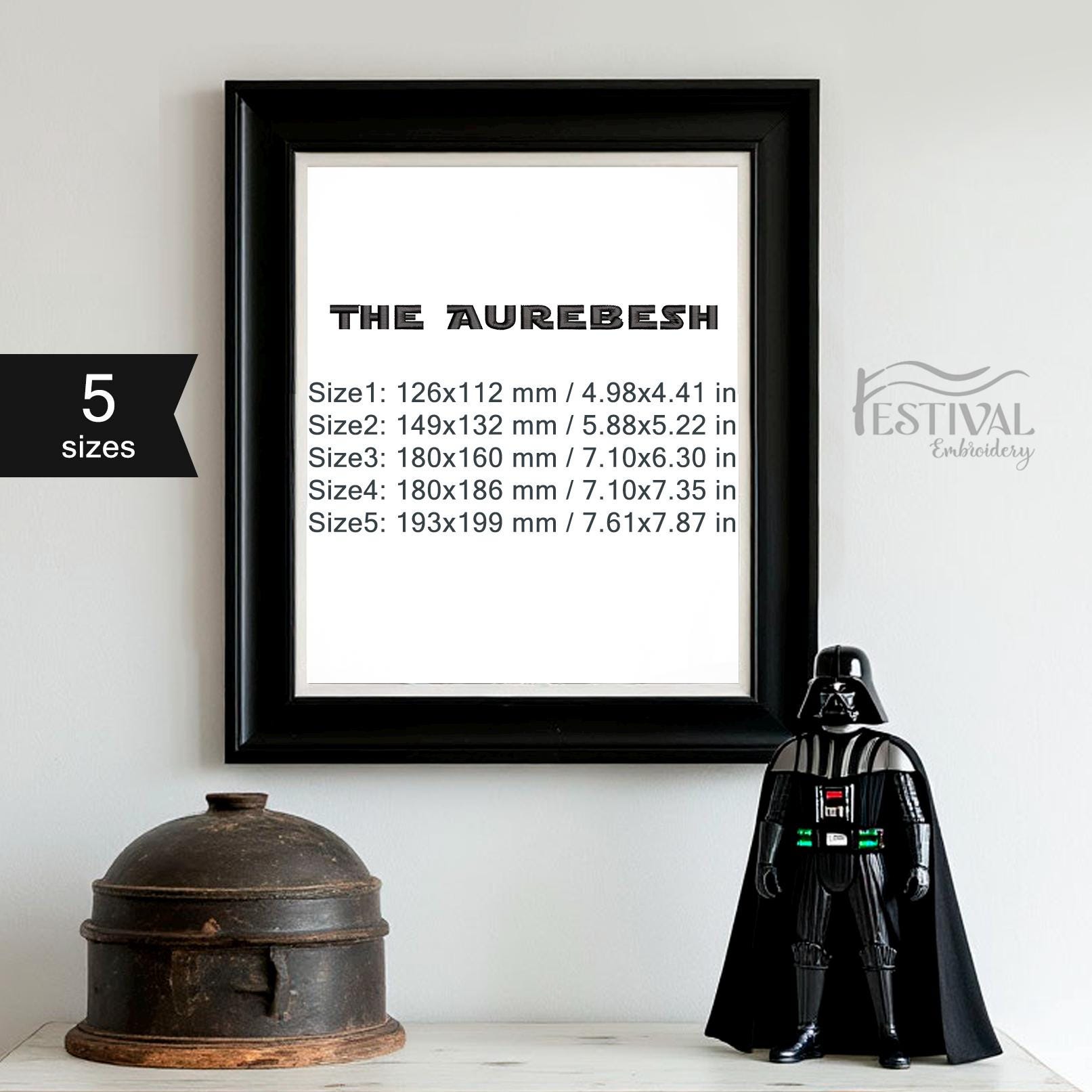 The Aurebesh Alphabet Embroidery Design, Star Wars Script Machine ...