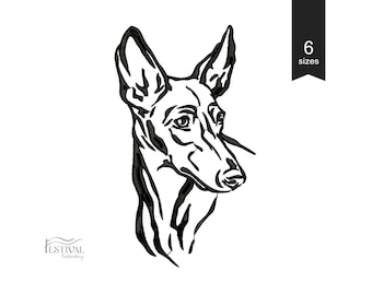 Greyhound Dog machine embroidery design. 6 sizes. Instant download