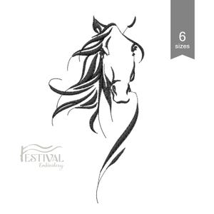 Majestic Horse Machine Embroidery Design – Instant Digital Download. Quick Stitch Horse Portrait Embroidery Design. 8 sizes