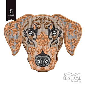 FSL Doberman Machine Embroidery Design: Lace Dog Pattern (Digital Download)