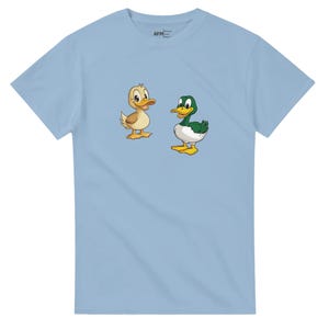 T-shirt Happy Cartoon Duck - Design amusant, mignon et simple, cadeau parfait pour les amoureux de la campagne, de la ferme, des canards, des oiseaux, des animaux ou des animaux de compagnie !
