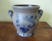 Salt Glazed Rowe Pottery Works Crock Berry Design Dated 1992