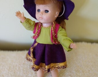 Vintage Ginny Doll 1980's Made in Hong Kong Cow Girl Outfit Collectible Doll