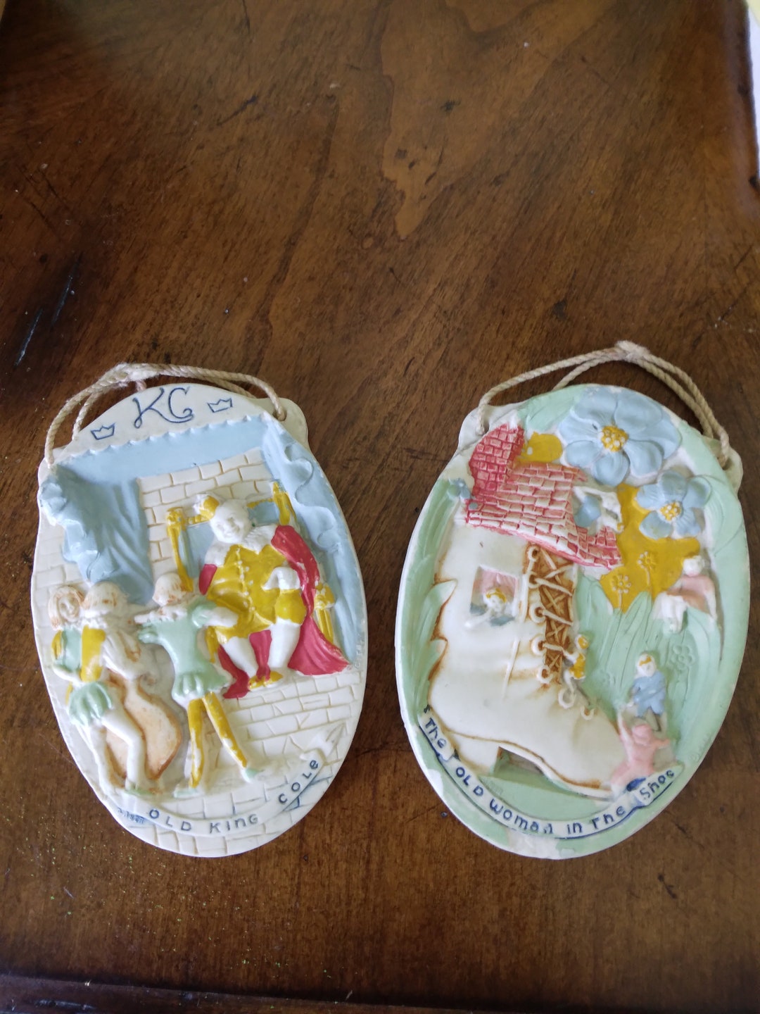 SALE 2 Bouterware Plaques the Old Woman in the Shoe and Old - Etsy