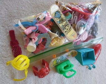 Barbie Doll Mini Accessories Hats Purses Hangers Bike Basket Skateboards Necklaces and More Miniatures