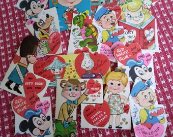 Lot of 15 Vintage Childrens Valentine Cards with Envelopes Collectible Valentines Craft Supplies