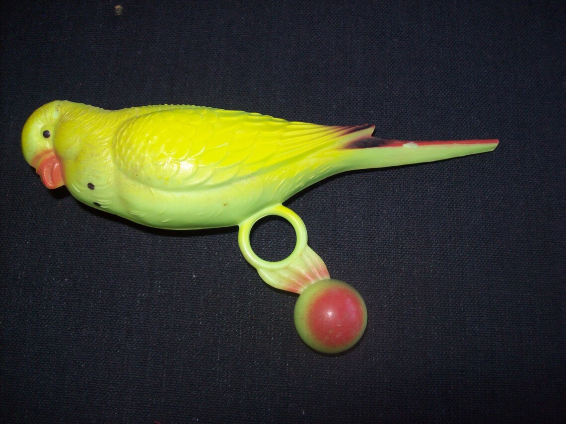 Vintage Plastic Parakeet Bird Toy Etsy