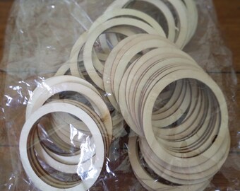 50 Pieces of Wooden Hoop Discs 2 3/4" in Diameter 2 1/4" Opening Craft Supplies