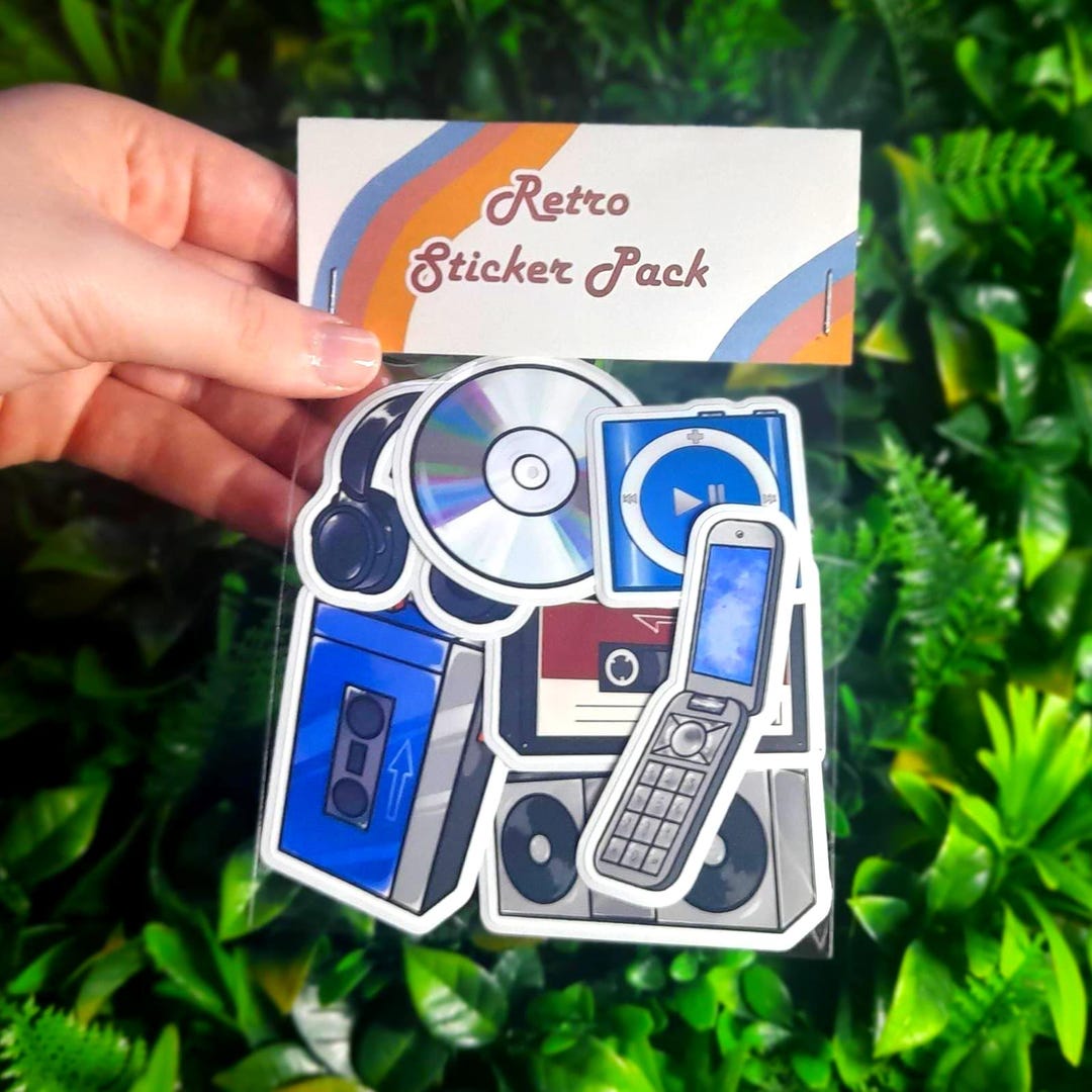 Vinyl Handmade Retro Tech Sticker Pack - Etsy