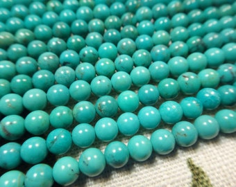 20. Chinese Turquoise 4mm Round Bead 16" Inches Strand 96 Pcs Stones Beads