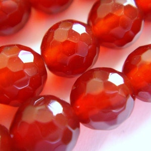 24. Red Agate 6mm Faceted Round 16 Inches Strand 65 pcs Stone Bead