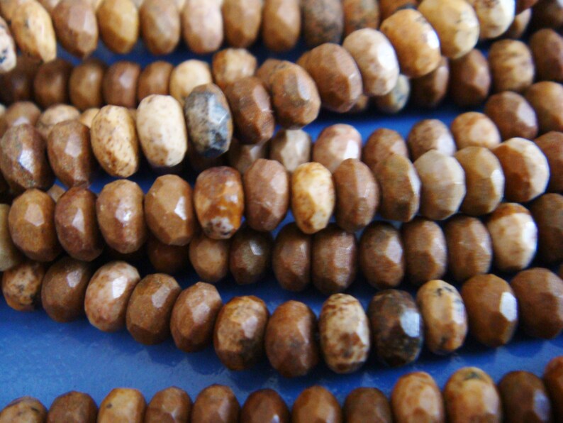 17. Picture Jasper 3x5mm Faceted Rondelle Shape 16 Inches Strand 131 Pcs Stones Beads image 3