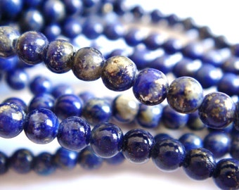 5. Afghanistan Lapis Different Size Available Round Bead 16 Inches Stones Beads (M)